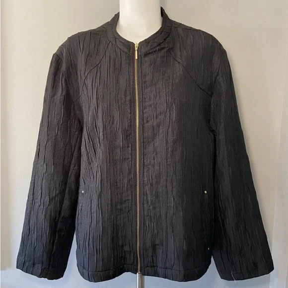 N Touch Ladies Size XL Black Long Sleeve Jacket Zip Front Closure Excellent Cond - Picture 1 of 10